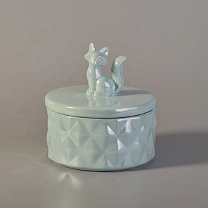 200ml Mini round ceramic candle jar votives candle holder with lid home decor