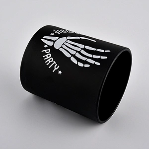 300ml glass candle holders, black glass candle jar