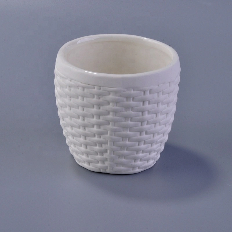 Wholesales Custom wax white ceramic candle holder 6oz 8oz 10oz