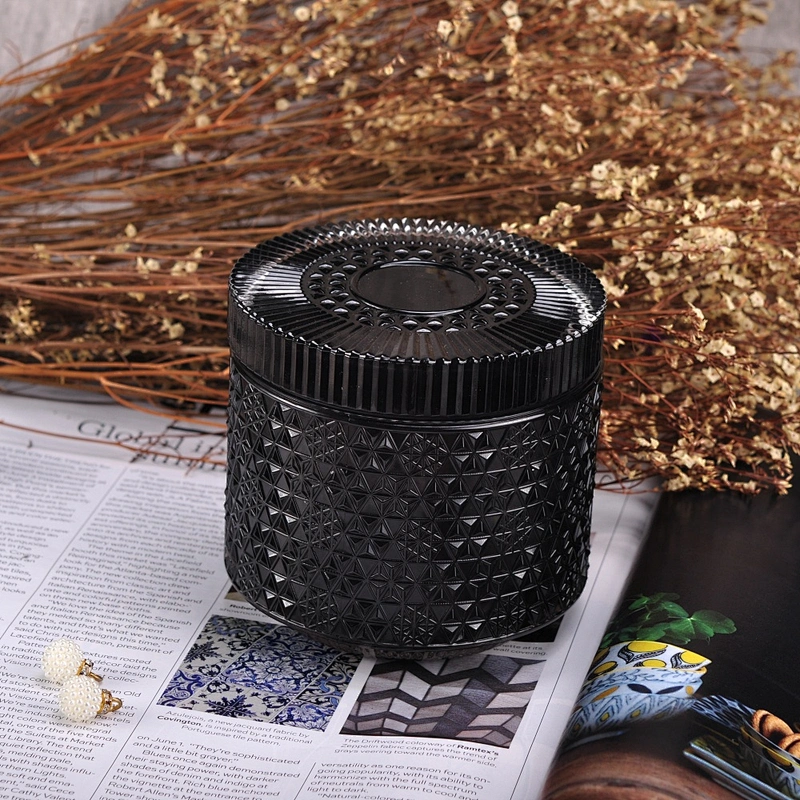 Wholesales tealight snow design colorful luxury candle glass jar with lids