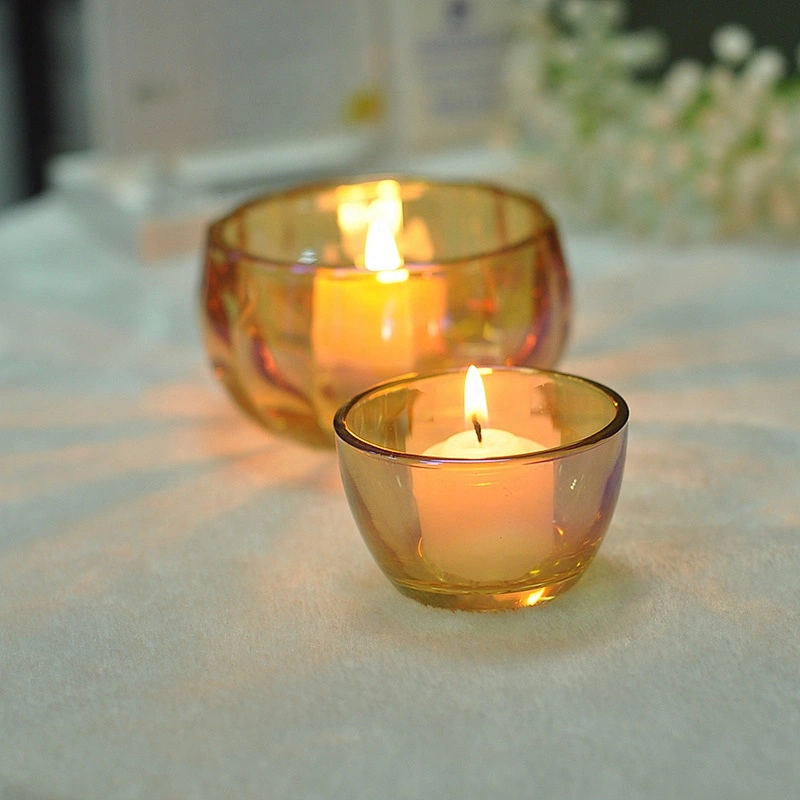 Apple tealight custom glass candle holder with lid