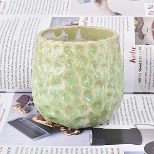 Vintage Green ceramic candle jars decorative candle tumbler wholesale