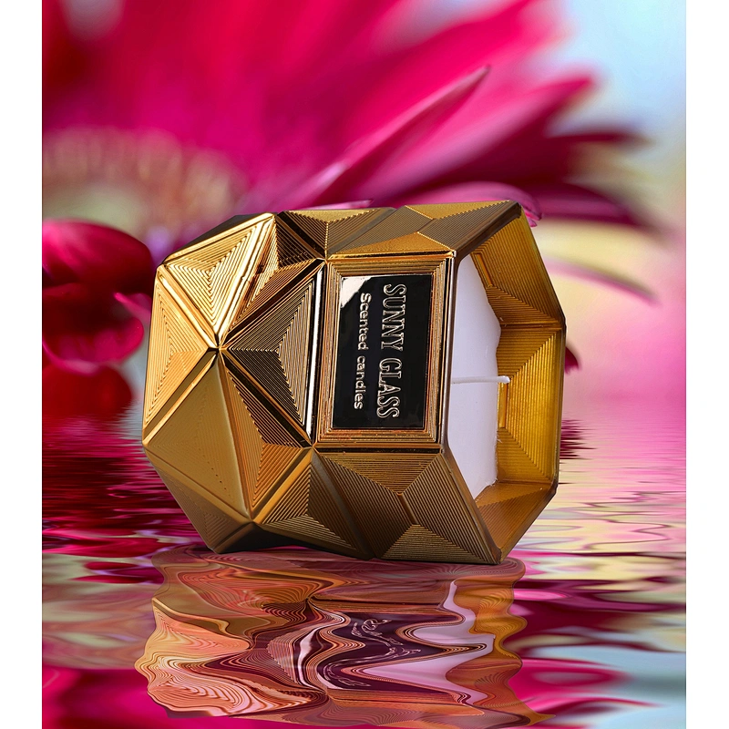 Wholesales Sunny luxury empty Hexagon scented glass candle holders