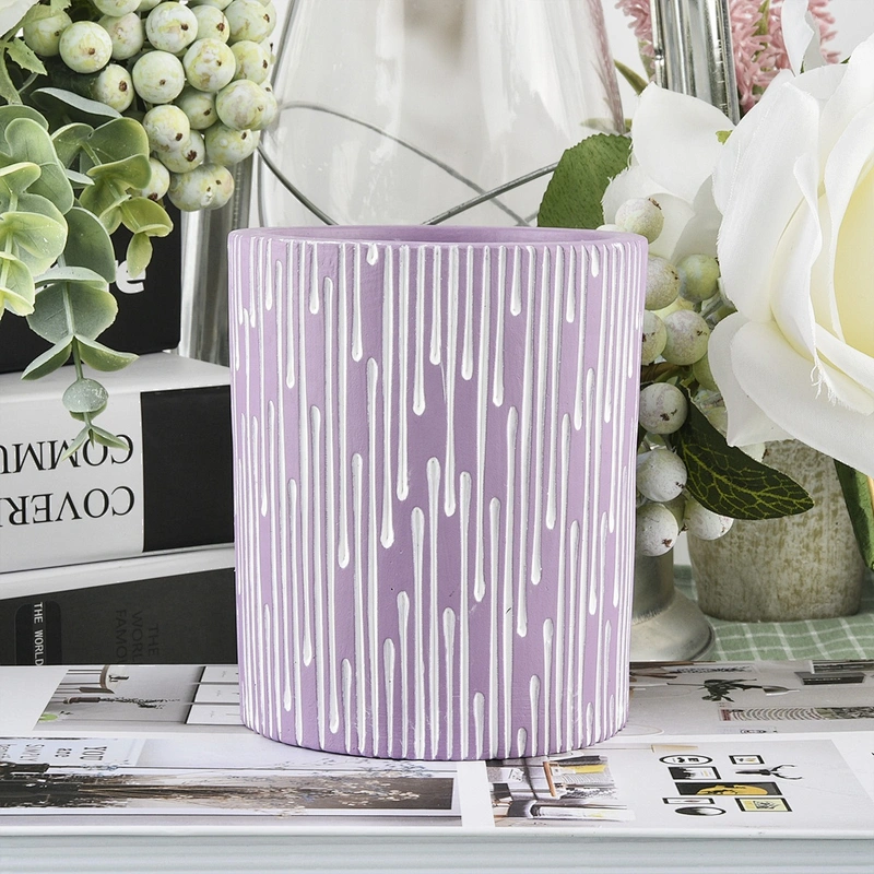 Luxury custom purple ceramic candle holders 10oz