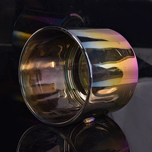 Wholesales Dark Iridescent Glass Candle Jars Home Decoration