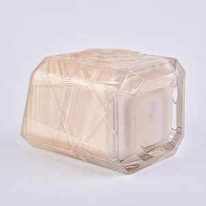 Sunny new design luxury custom Trapezoid candle glass holder jar