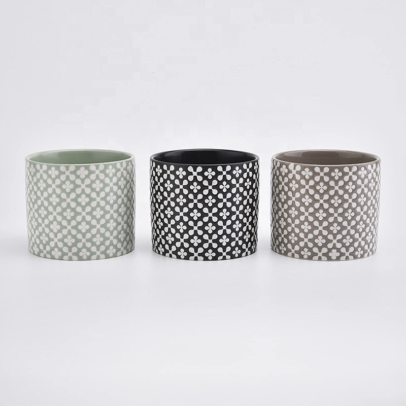 500ml Unique flower ceramic tea light candle vessel home decor