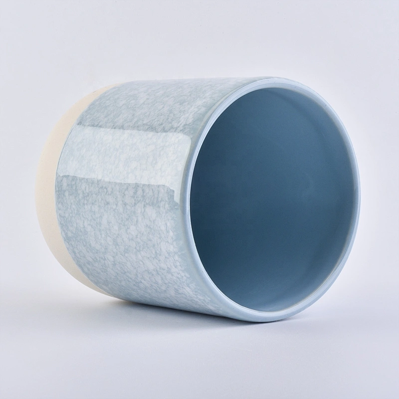 Manufacturer Sunny Luxury blue frosted ceramic candle vessel