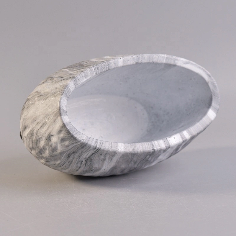 Oval cement candle jar custom supplier