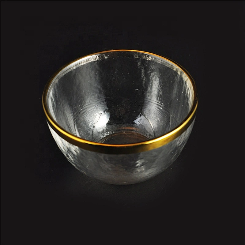 Clear glass candle holders with gold rim home decoration wholesale