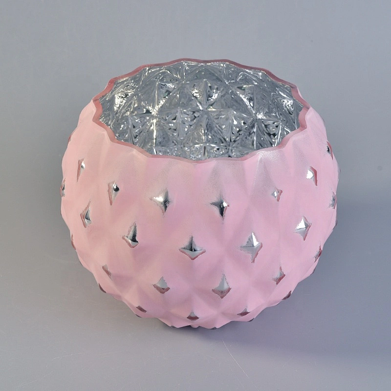 Spraying candle container round glass candle vessel