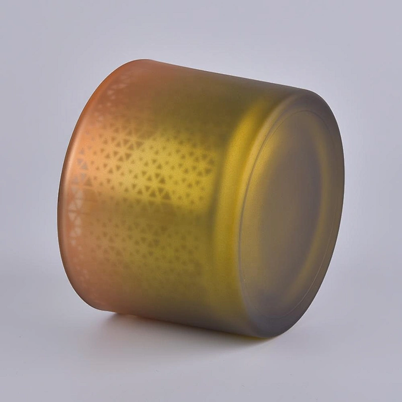 Sunny glassware luxury matte Glass candle holder with wood lid