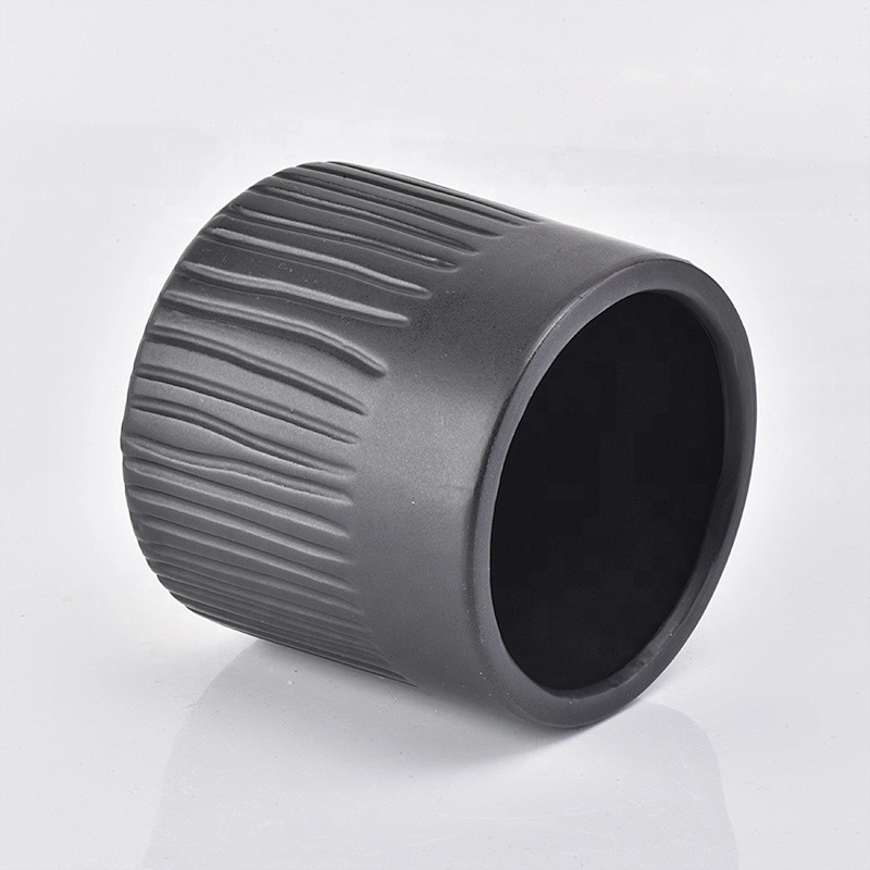 500ml Black decorative ceramic candle jar tealight candle holders home decor