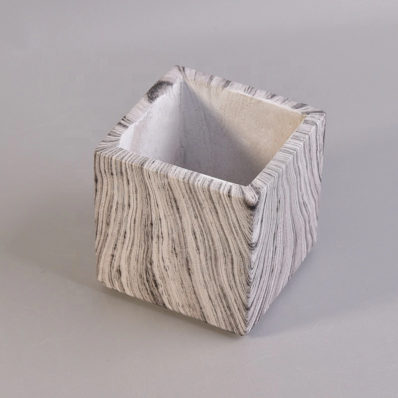 Square concrete candle vessel hurricane candle holders home decoration