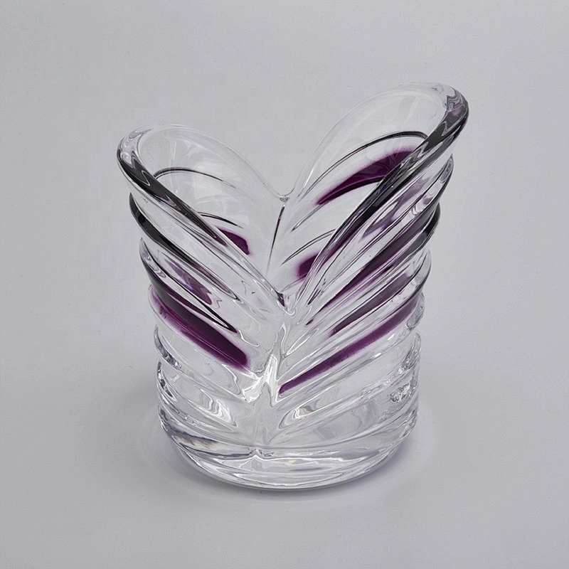 Home decoration glass candle holder heart shape
