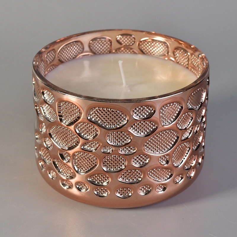 Sunny new design Luxury amber glass jar candle 10oz