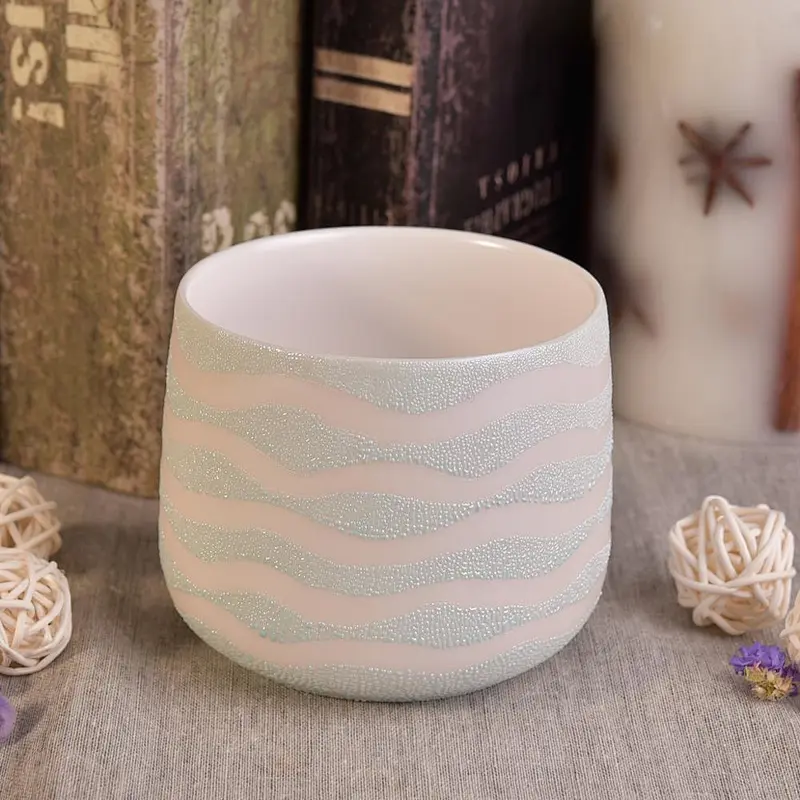 bright white ceramic candle jar decorative candle vessel