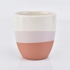 multi-color ceramic candle vessel custom, unique candle jars