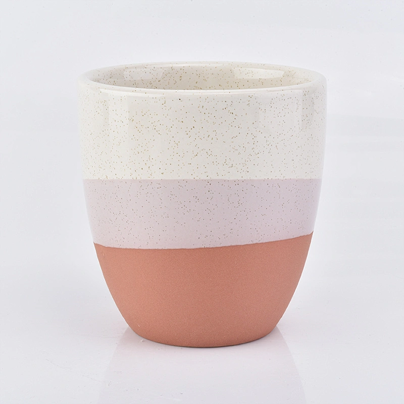 multi-color ceramic candle vessel custom, unique candle jars