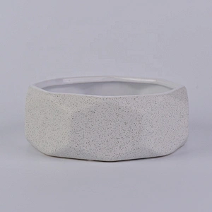 Sunny grey luxury Polygon tealight ceramic candle jar
