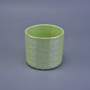 Cylinder decorative glaze ceramic candle jars in bulk