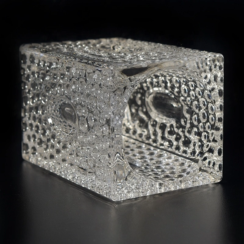 Customized Glass Candle container square candle tin home Decor supplier