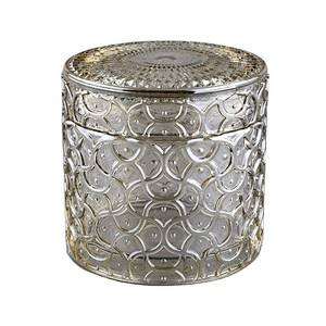 Sunny plating glass candle holder with crystal lids for home decoration