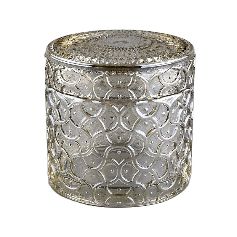 Sunny plating glass candle holder with crystal lids for home decoration