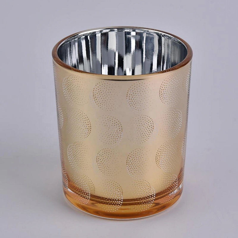 Sunny new design luxury golden glass candle holders vessel wholesales