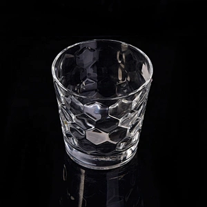 276ml crystal hexagon glass candle holder v shape home decoration wholesale