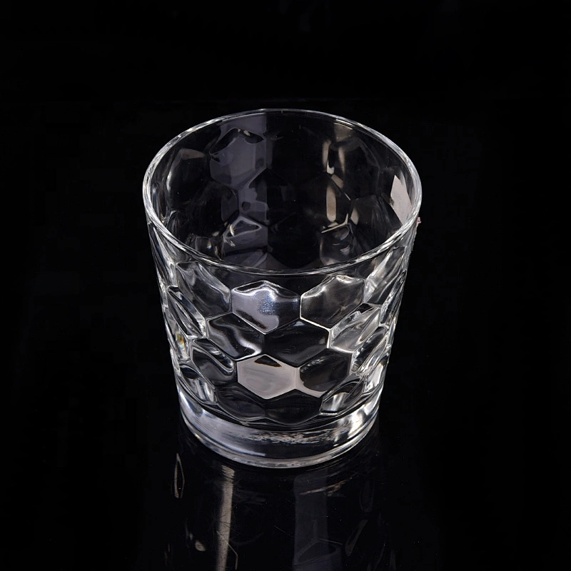 276ml crystal hexagon glass candle holder v shape home decoration wholesale