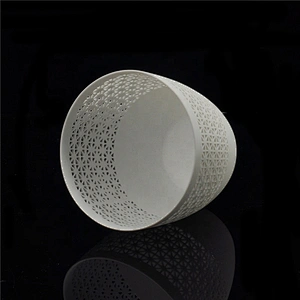 Pure White Hollow Out Ceramic Candle Holder Home Decoration Pieces