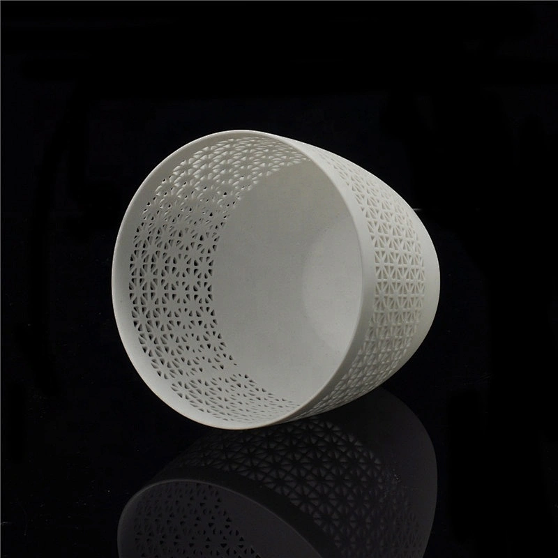 Pure White Hollow Out Ceramic Candle Holder Home Decoration Pieces