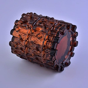 Luxury decorative empty amber tree Glass candle containers