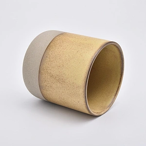 gold color ceramic candle vessel curved bottom candle holder 12 oz