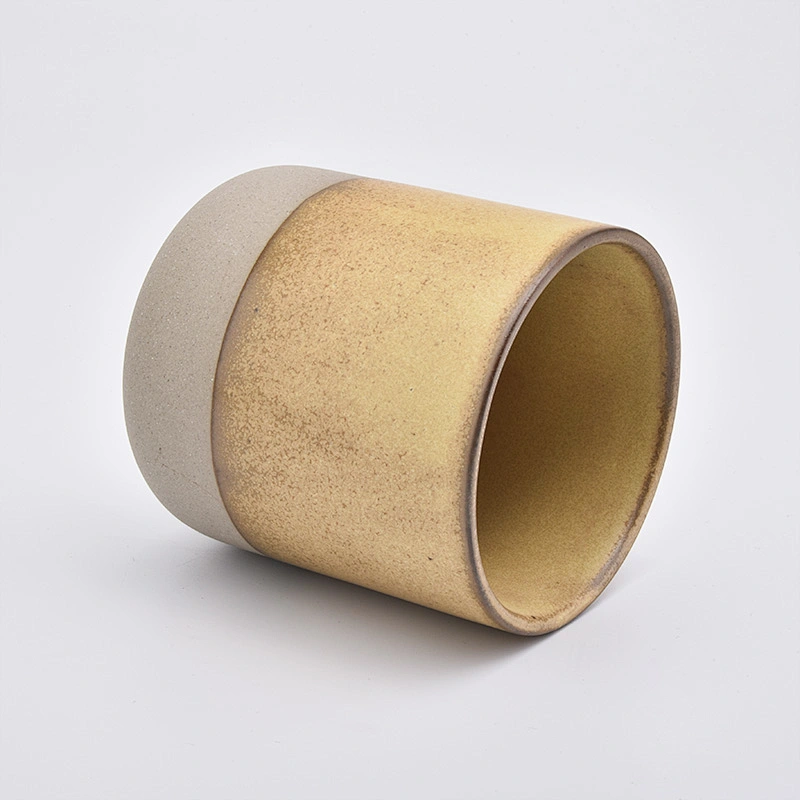 gold color ceramic candle vessel curved bottom candle holder 12 oz