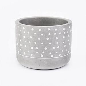 Supply circle concrete candle jar spot pattern cement candle vessel wedding decor