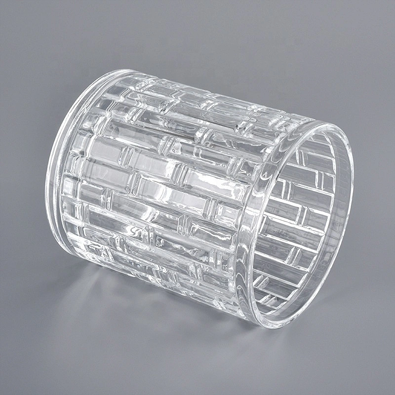 Sunny empty crystal translucent luxury large glass candle vessels