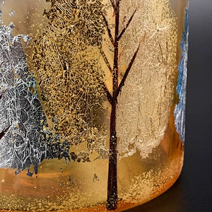 Metallic color glass candle holder trees decor home decoration wholesale