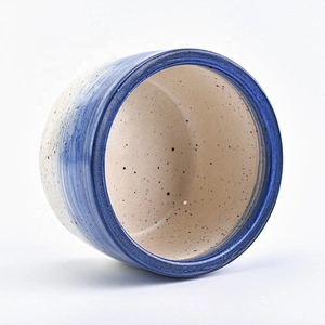 Round handmade painting ceramic candle containers votive scented candle holders wedding decor