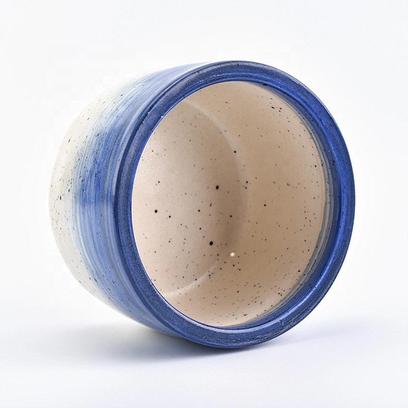 Round handmade painting ceramic candle containers votive scented candle holders wedding decor