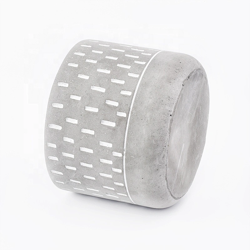400ml grey cement candle holders spot patterncandle tin home decoration