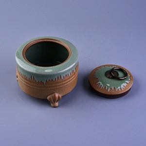 Supplier empty decorative ceramic candle containers with lid