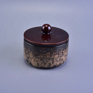 500ml Vintage ceramic votive candle jar with lid wholesales