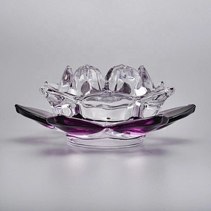 Lotus Glass Votive Candle Holders Home Decor Pieces Wholesales