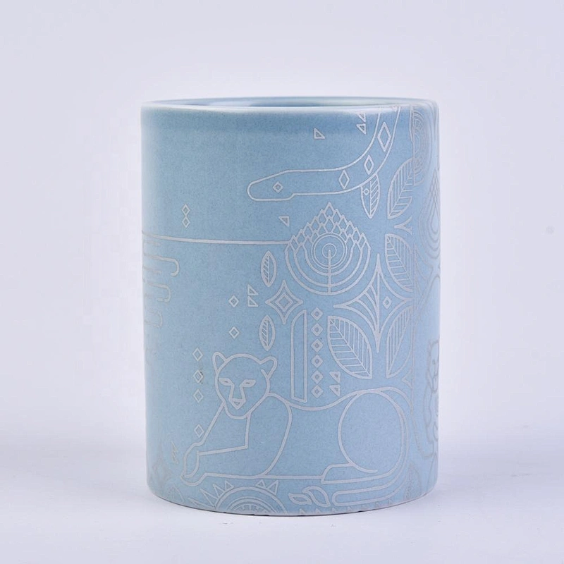 8oz 10oz cylinder ceramic jars for soy candle filling