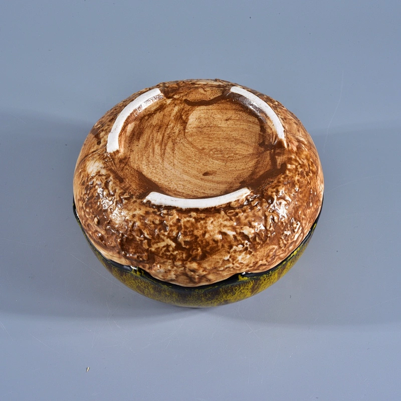 Sunny vintage votive candle ceramic holder with lids