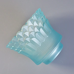Wholesales feather tealight blue luxury glass candle vessels