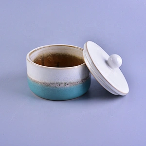 Antique ceramic votive candle holder with lid in bulk