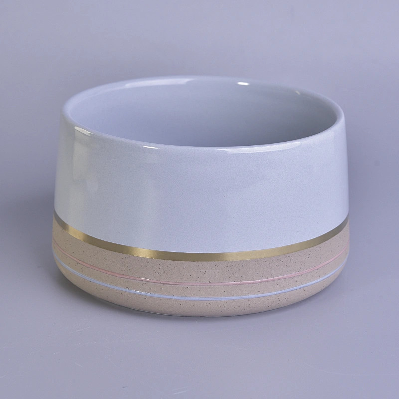 Sunny Custom decorative frosted large ceramic candle holder containers